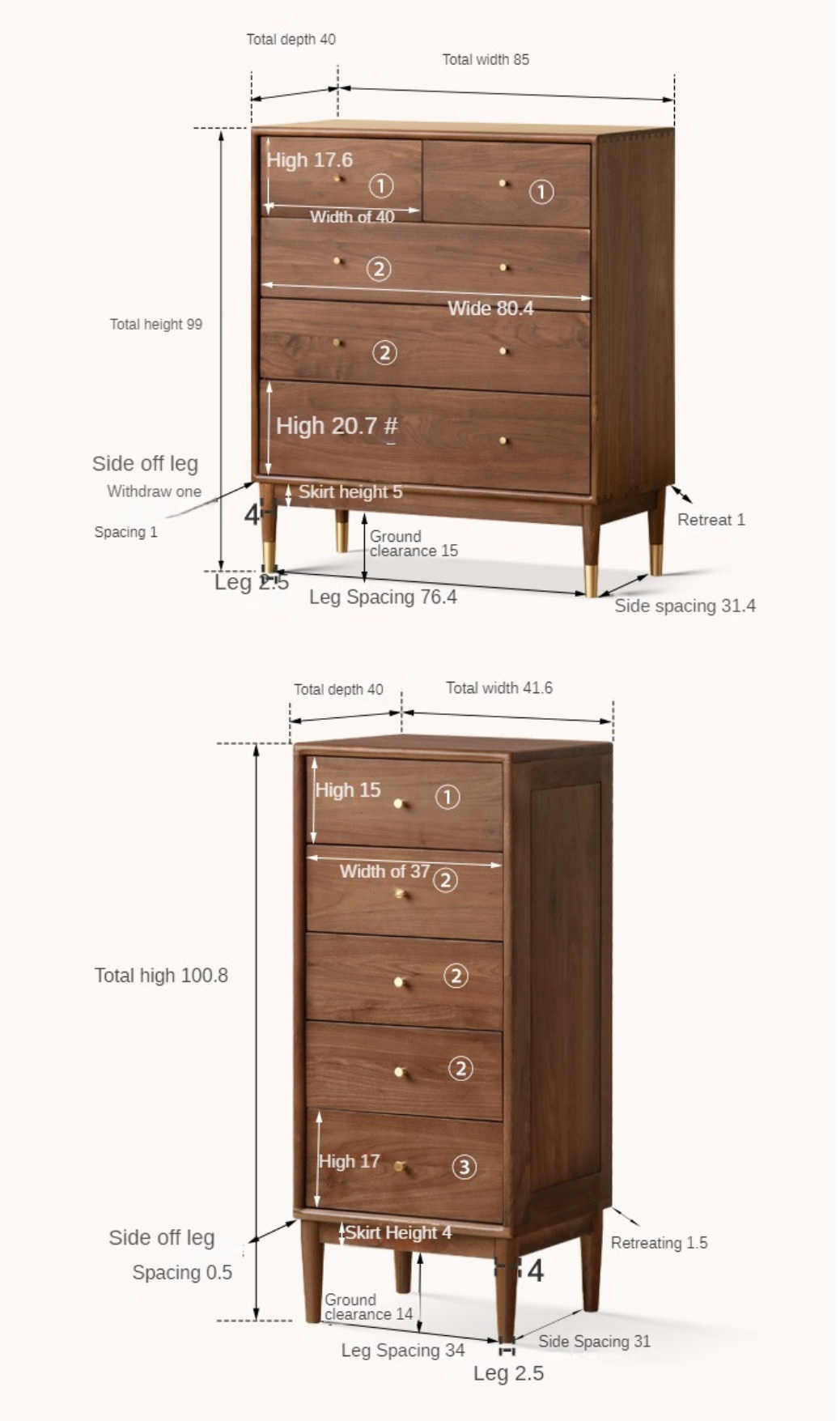 Black Walnut, Oak Solid Wood Drawer, Modern Porch Cabinet