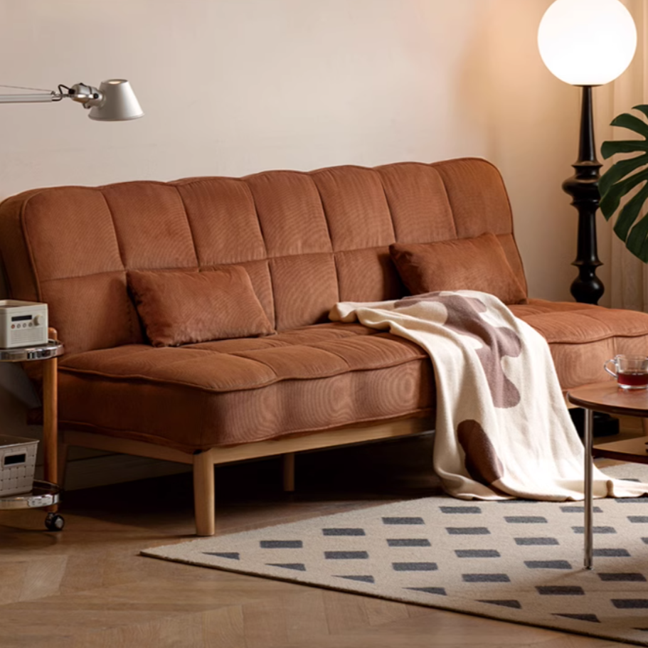 Fabric Sofa Antique Style Telescopic Dual-purpose Sofa.