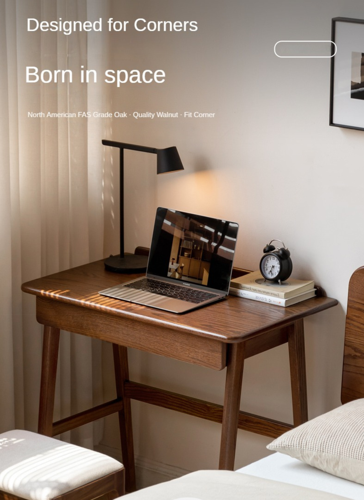 Oak Solid Wood Small Office Desk