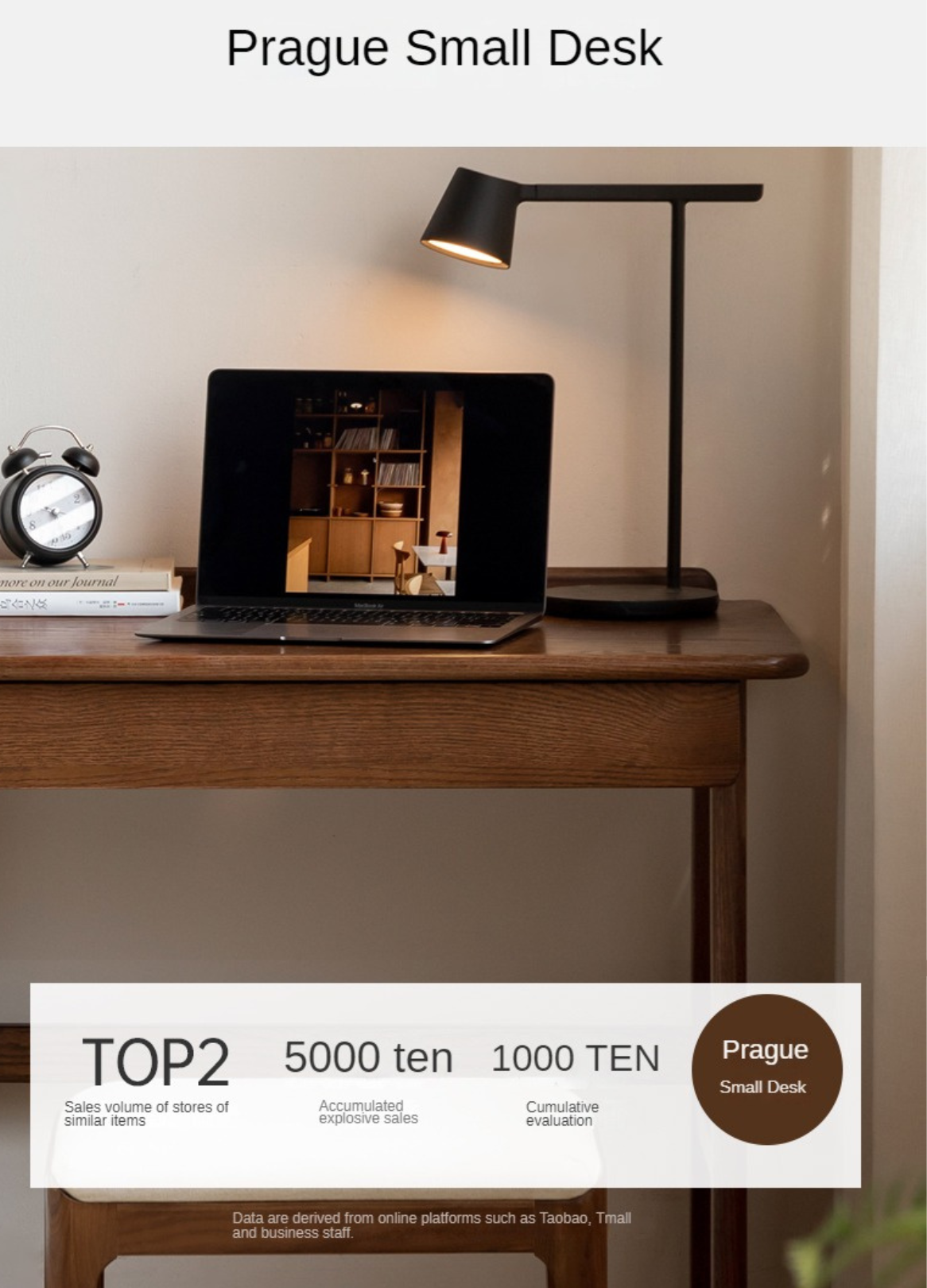 Oak Solid Wood Small Office Desk