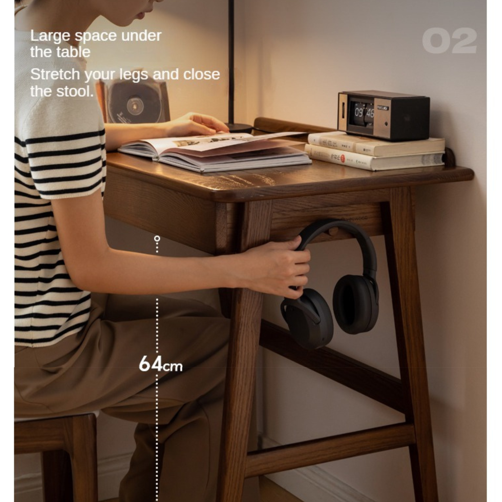 Oak Solid Wood Small Office Desk