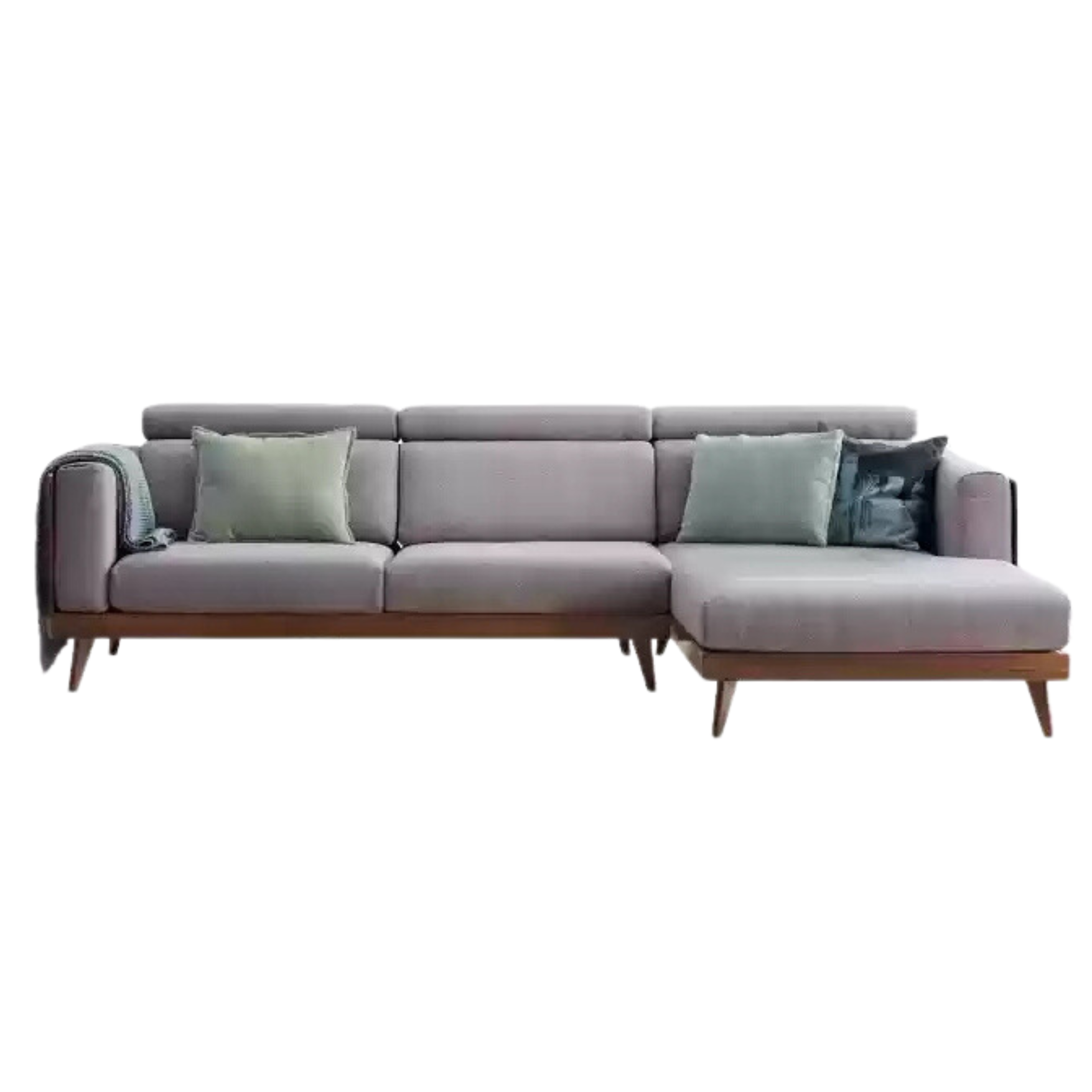 Black Walnut, Ash Solid Wood Adjustable Headrest Sofa.