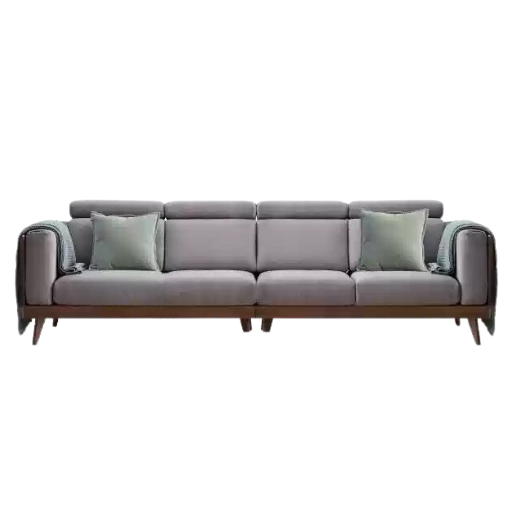 Black Walnut, Ash Solid Wood Adjustable Headrest Sofa.