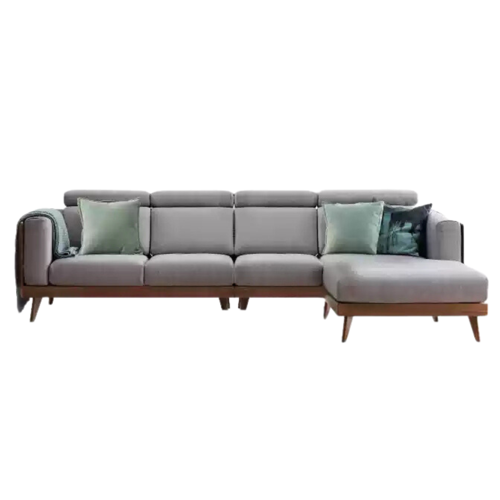 Black Walnut, Ash Solid Wood Adjustable Headrest Sofa.
