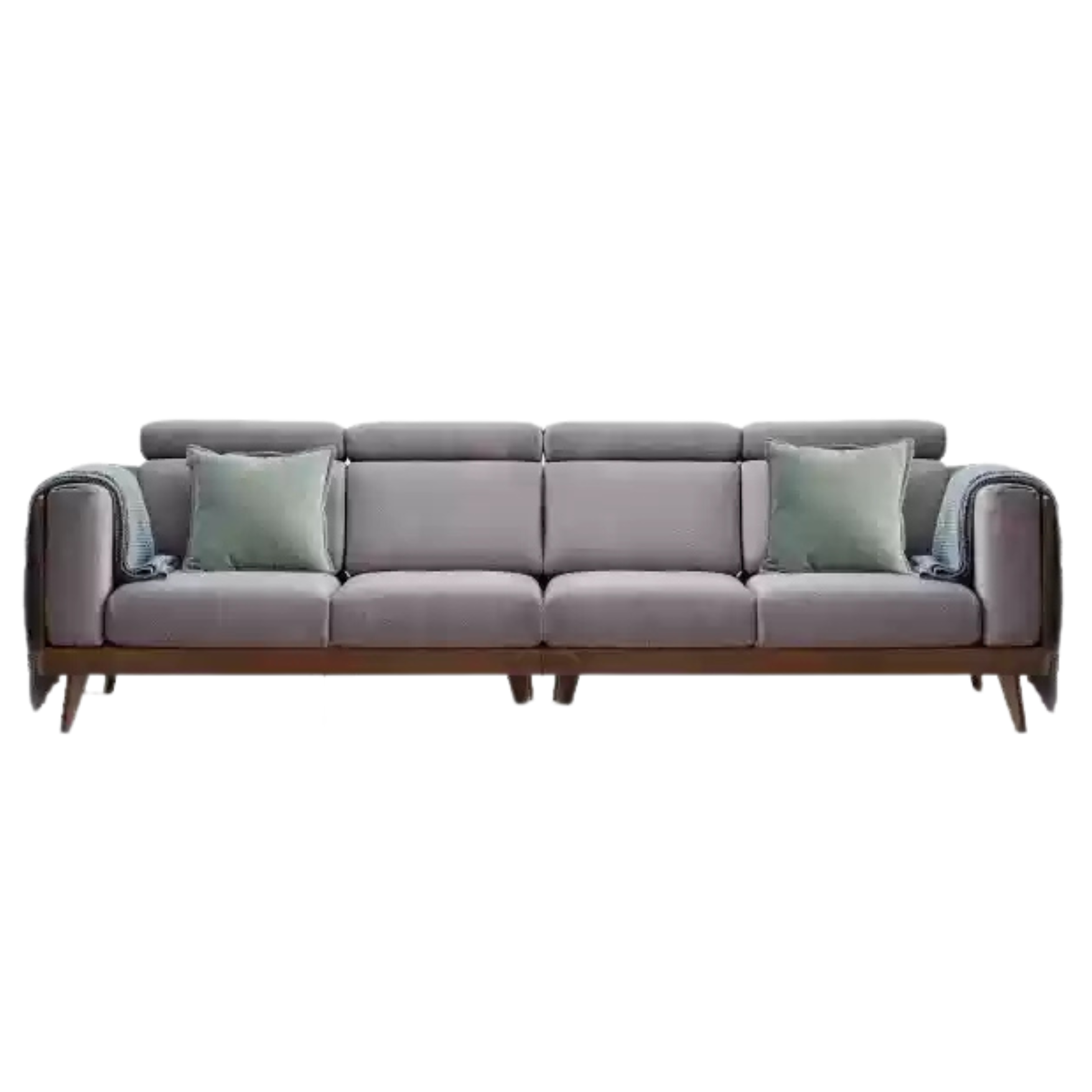 Black Walnut, Ash Solid Wood Adjustable Headrest Sofa.