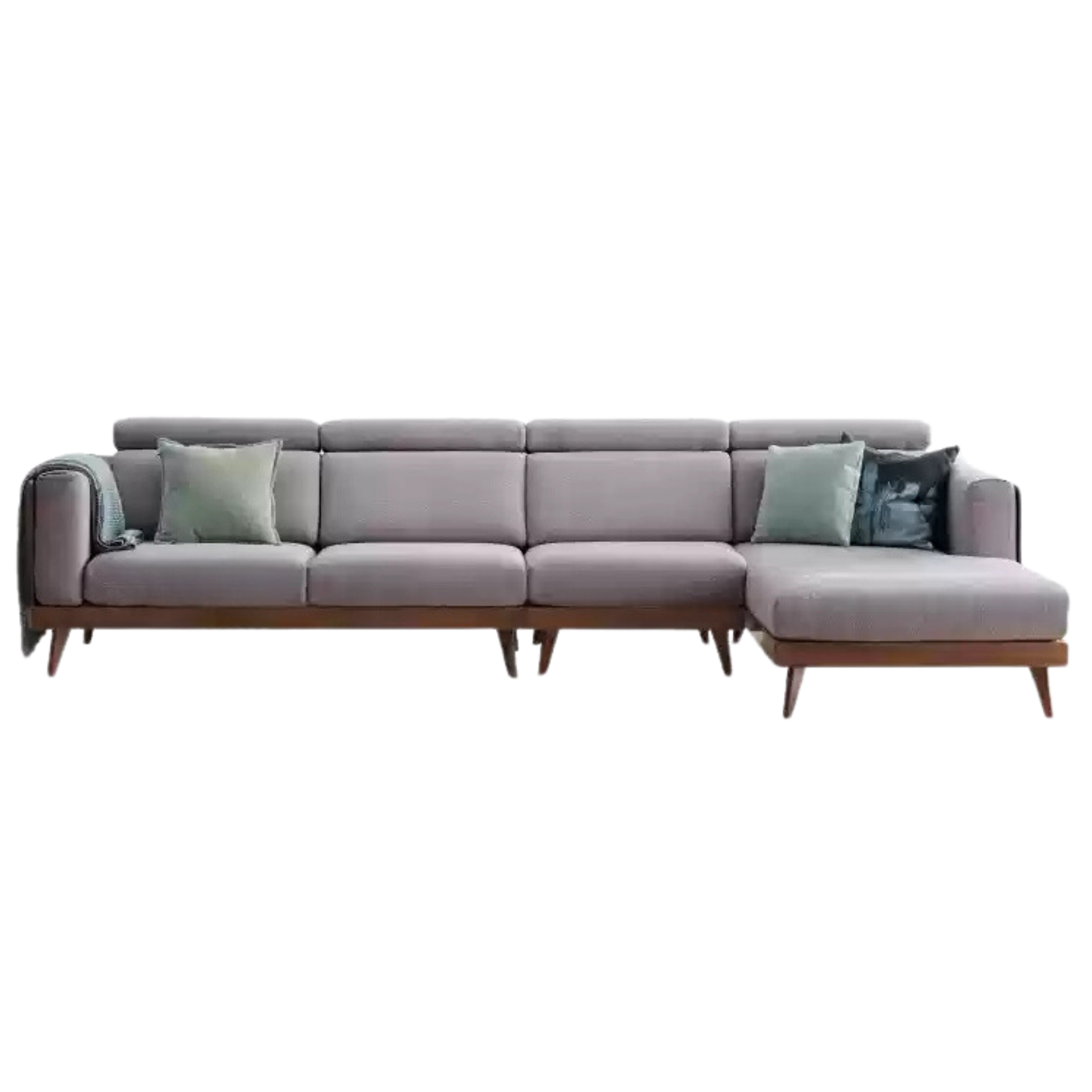 Black Walnut, Ash Solid Wood Adjustable Headrest Sofa.