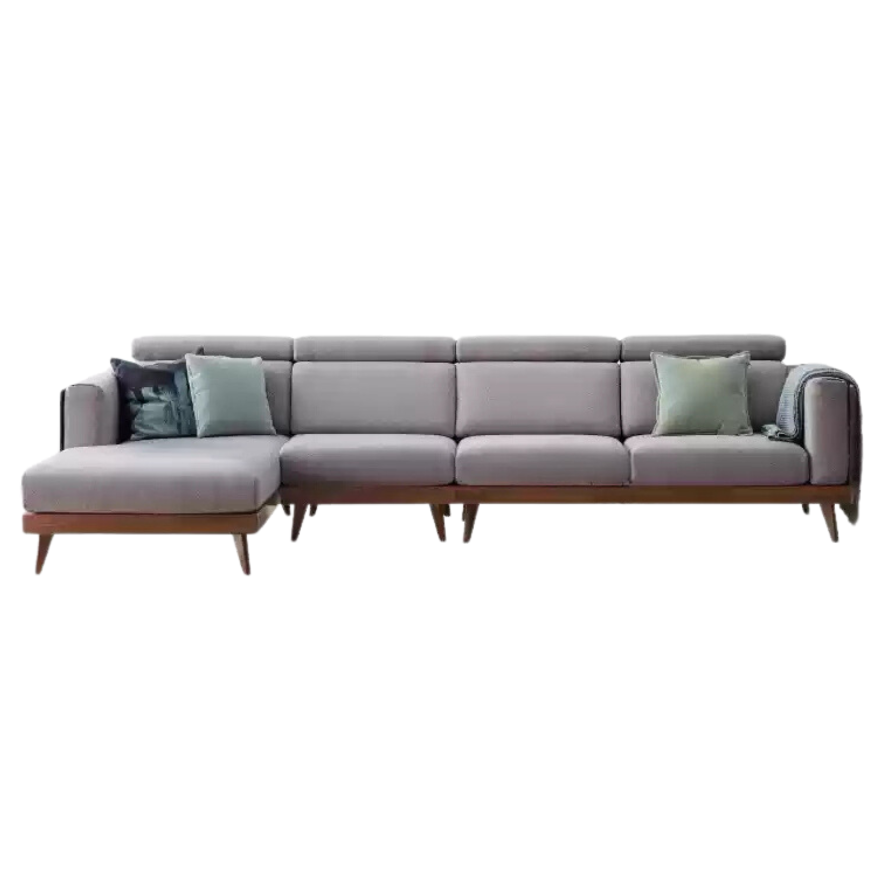 Black Walnut, Ash Solid Wood Adjustable Headrest Sofa.