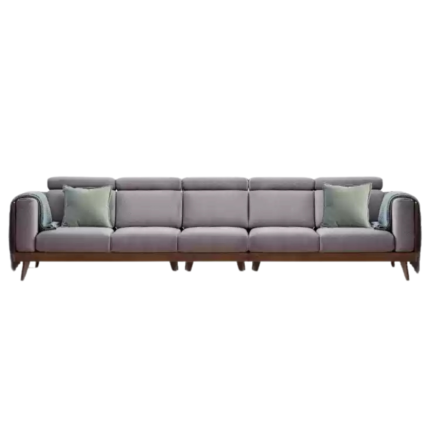 Black Walnut, Ash Solid Wood Adjustable Headrest Sofa.