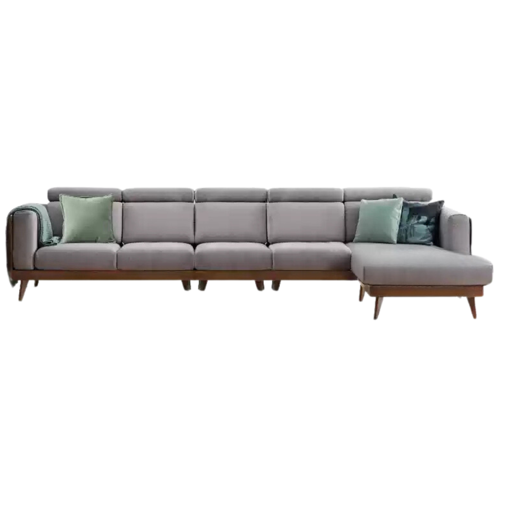Black Walnut, Ash Solid Wood Adjustable Headrest Sofa.