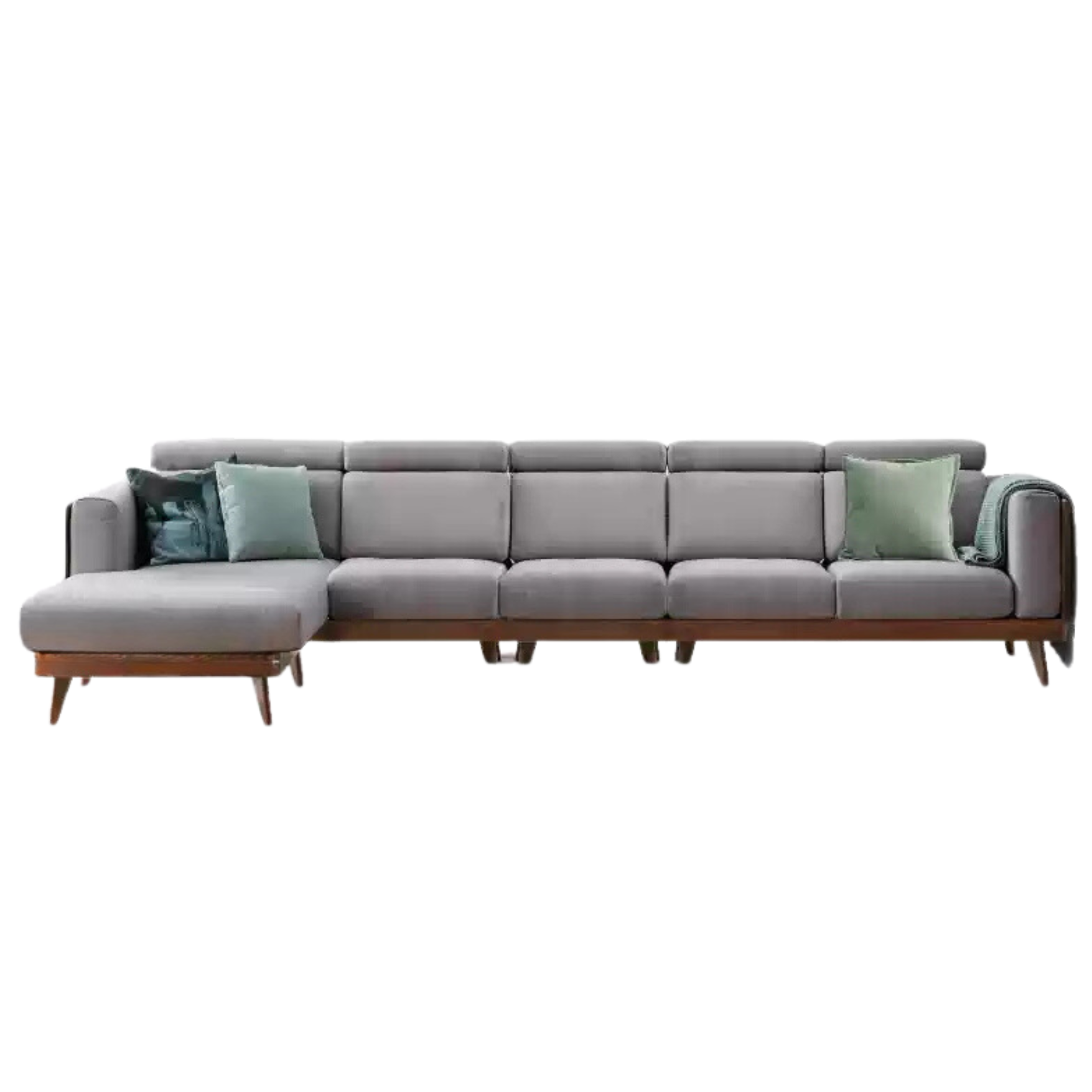 Black Walnut, Ash Solid Wood Adjustable Headrest Sofa.