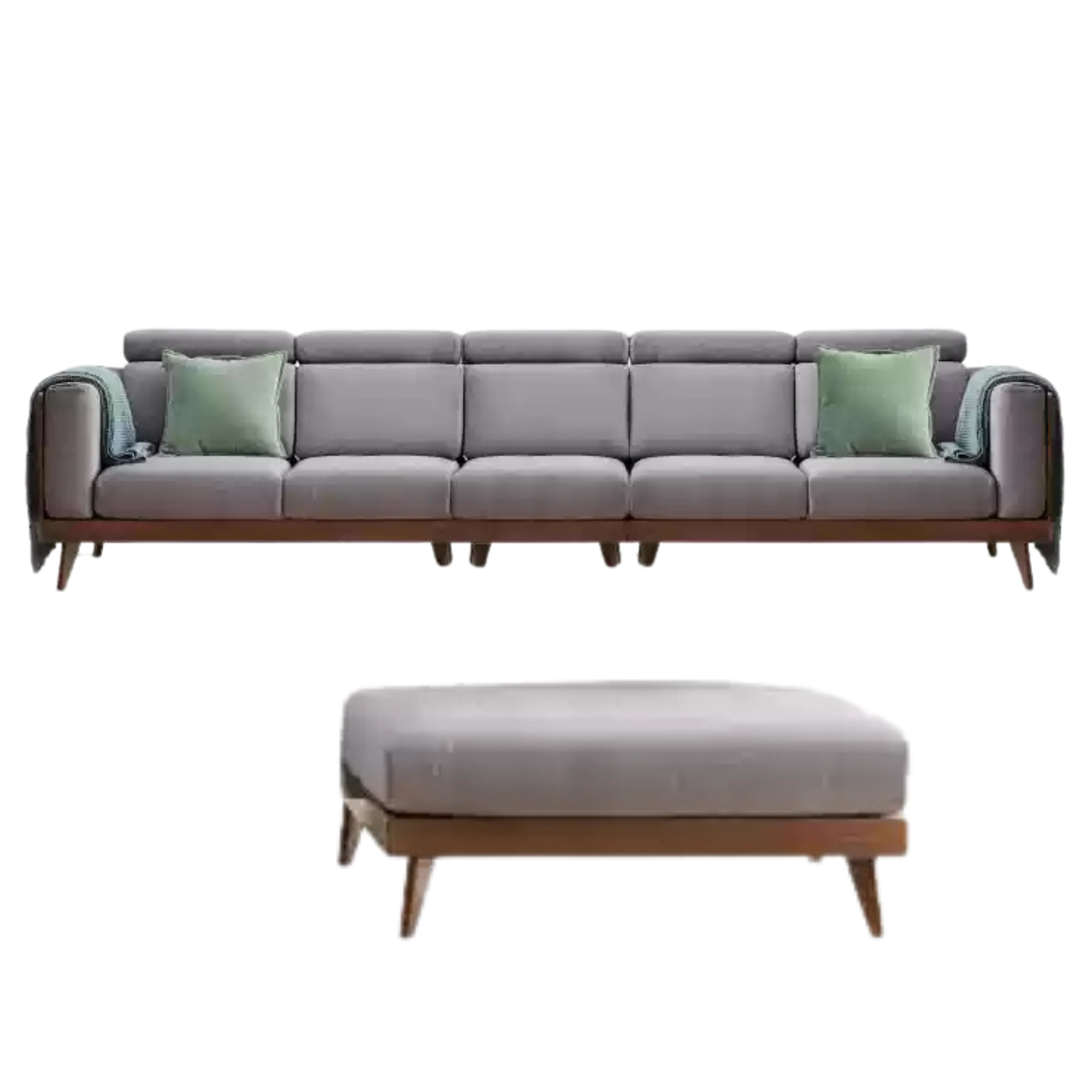 Black Walnut, Ash Solid Wood Adjustable Headrest Sofa.