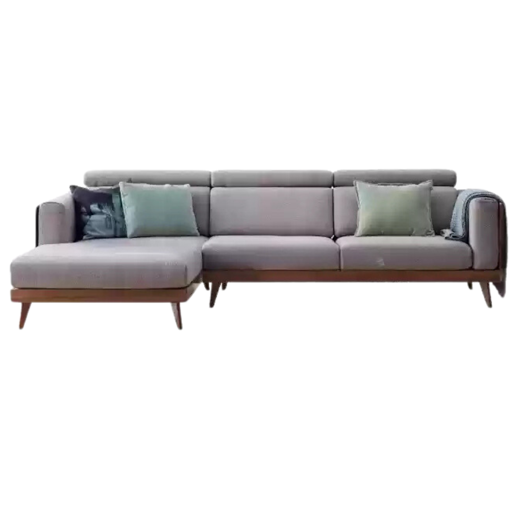 Black Walnut, Ash Solid Wood Adjustable Headrest Sofa.