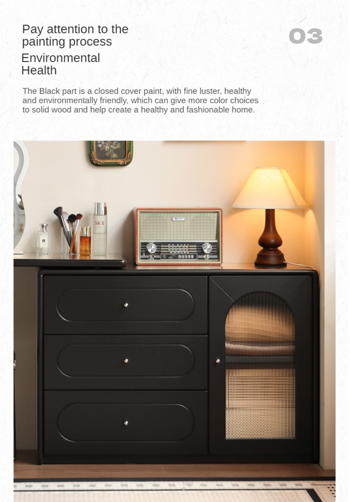 Solid RubberWood Retractable Vanity Table Retro Style.