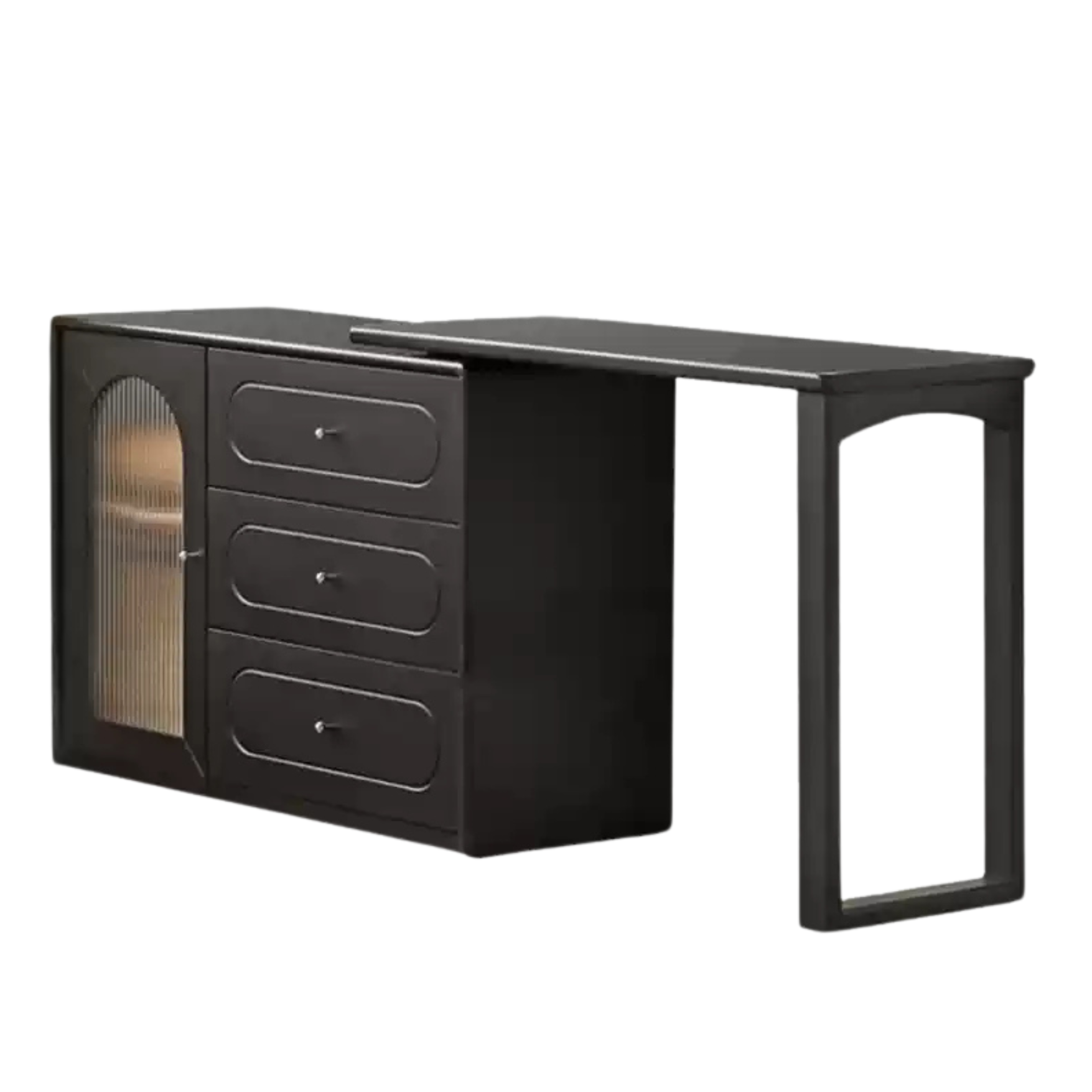 Solid RubberWood Retractable Vanity Table Retro Style.