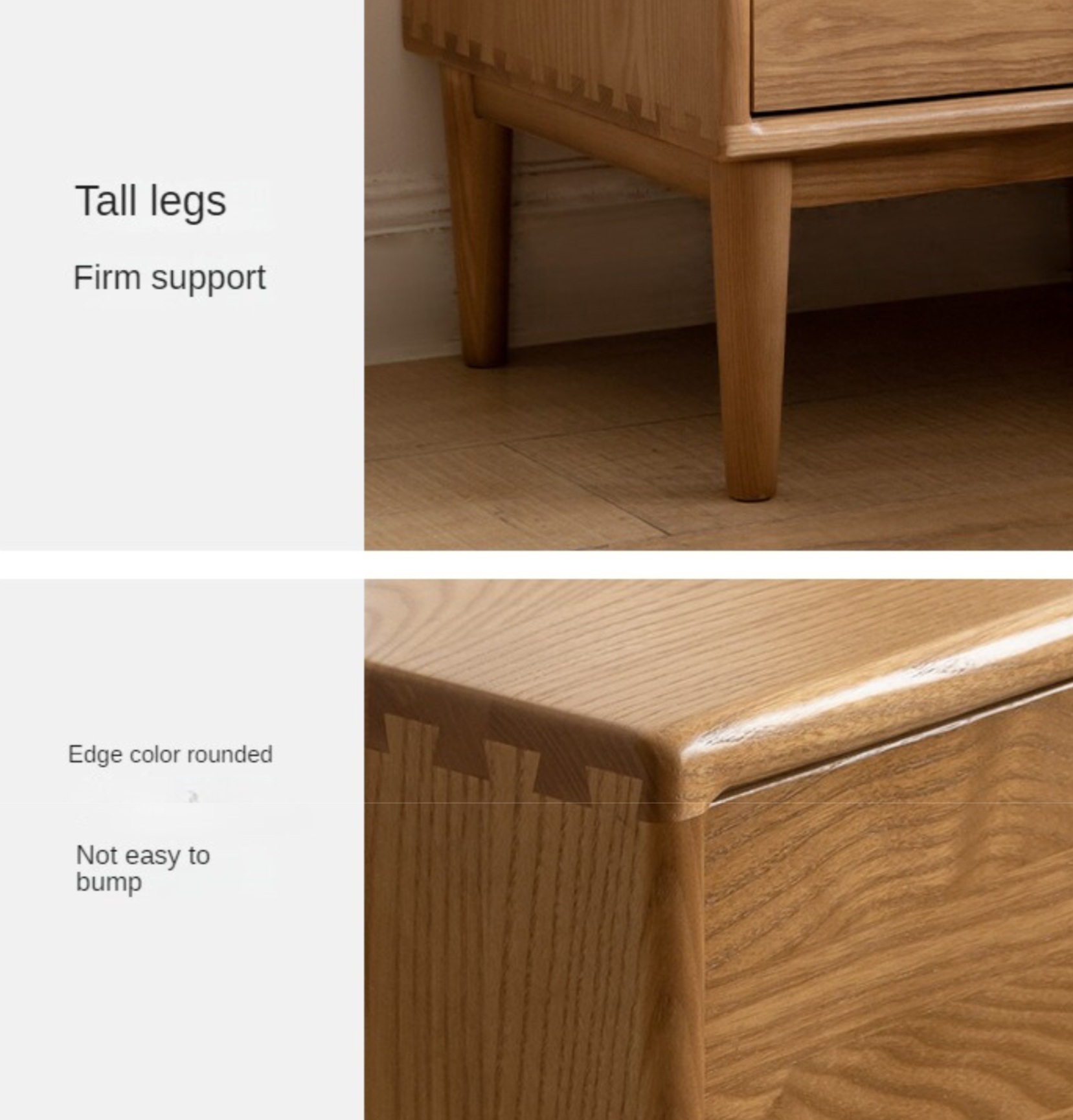 Ash, Cherry Solid Wood Modern Simple Nightstand