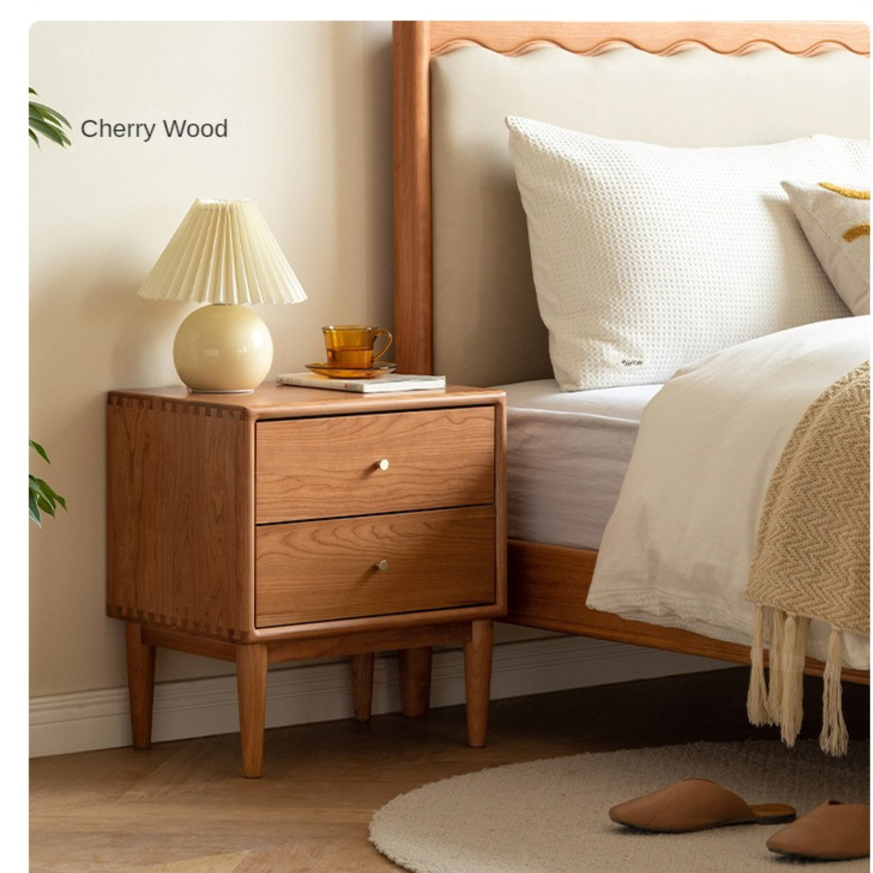 Ash, Cherry Solid Wood Modern Simple Nightstand