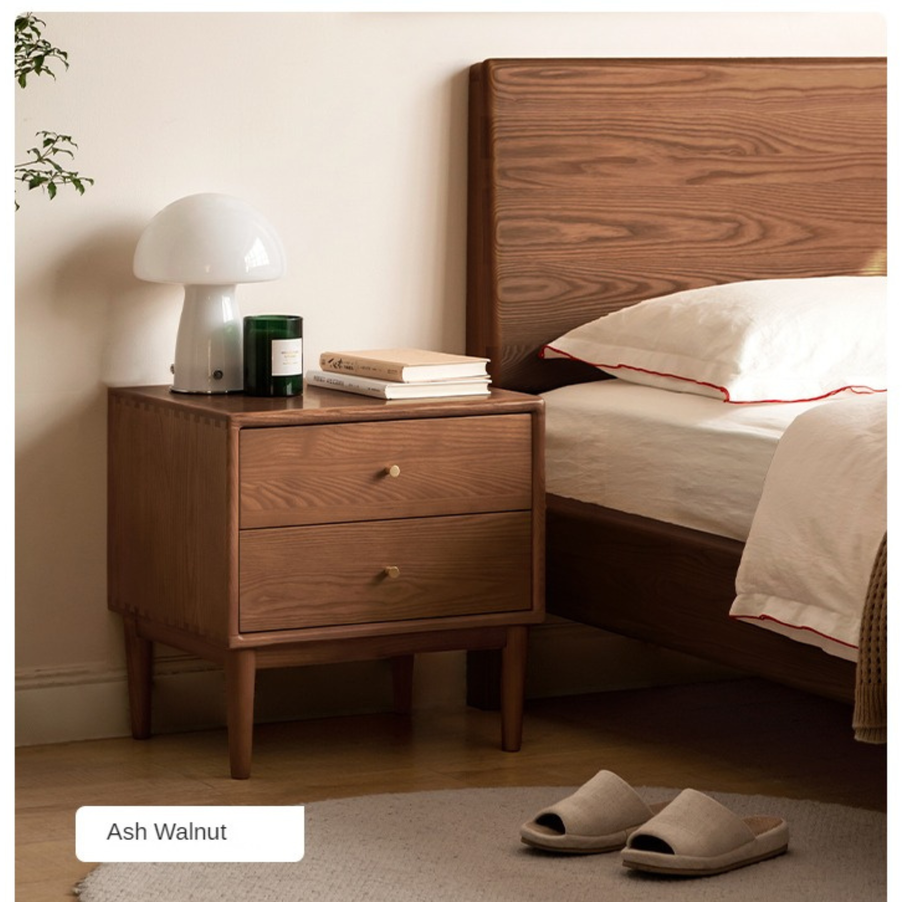 Ash, Cherry Solid Wood Modern Simple Nightstand