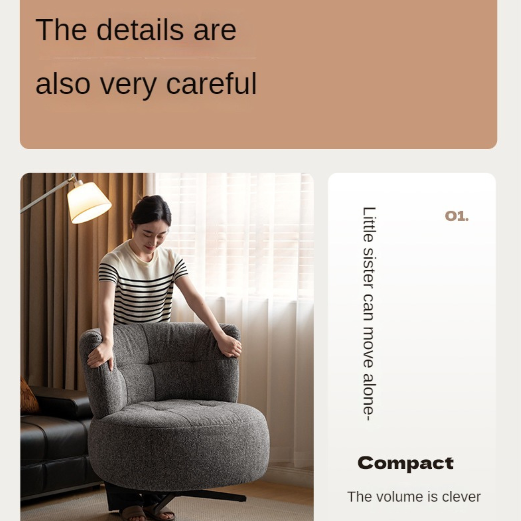Fabric Modern Simple Single Seat Armchair.