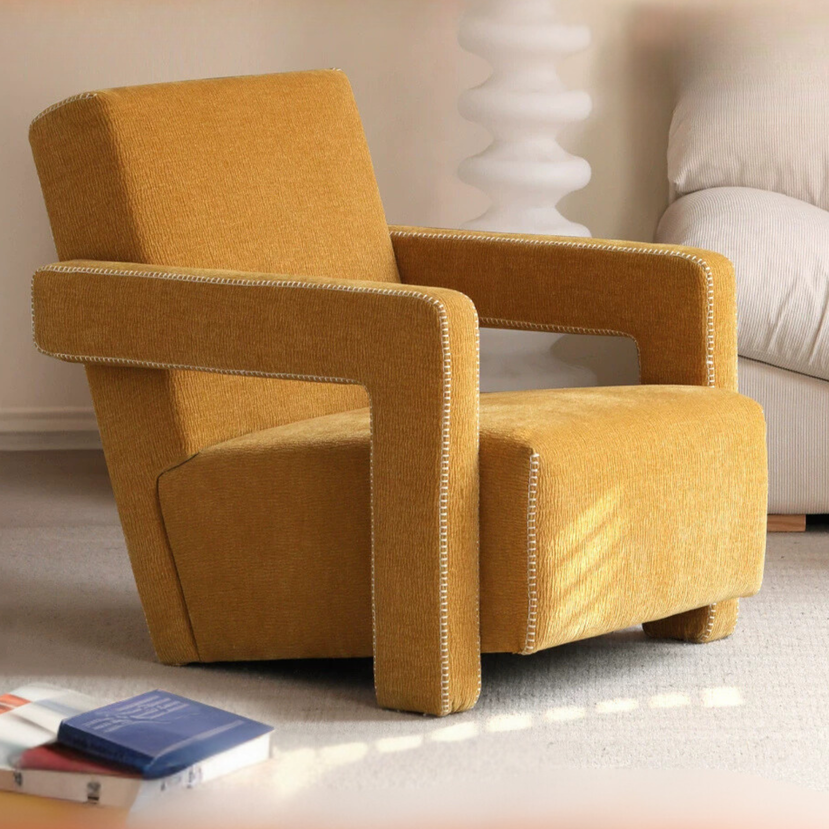 Fabric Armchair Italian Minimalist.