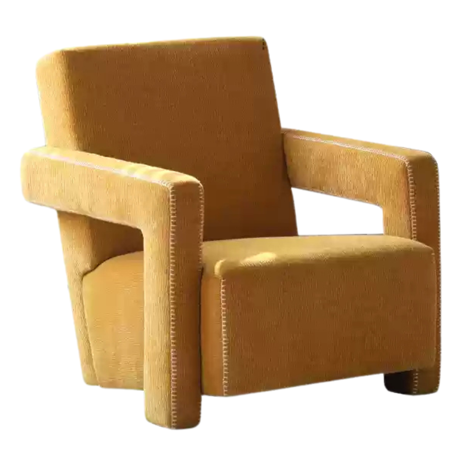 Italian-Inspired Sculptural Design Accent Chair, Modern Fabric Armchair