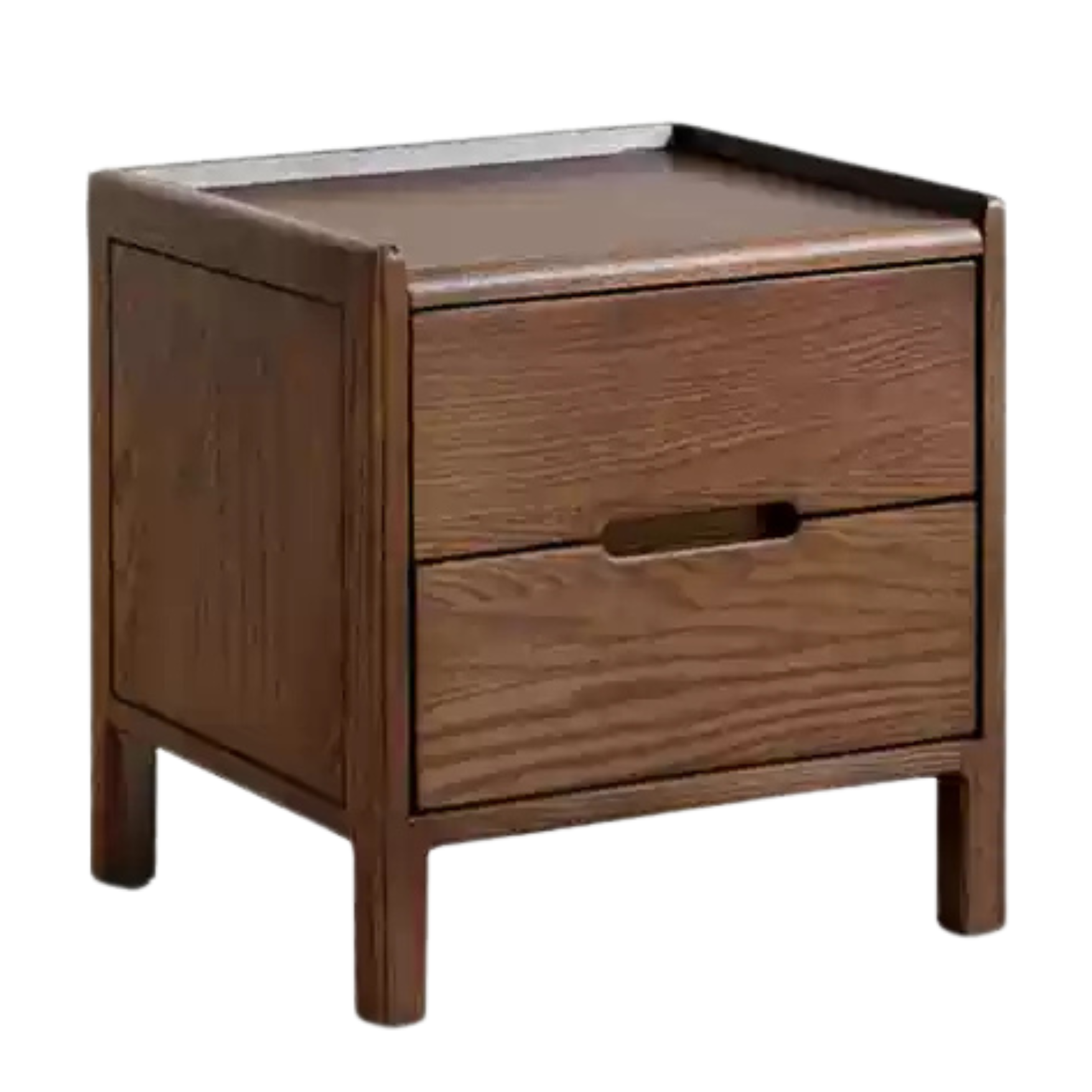 Oak Solid Wood, Solid Rubberwood Nordic Style Nightstand