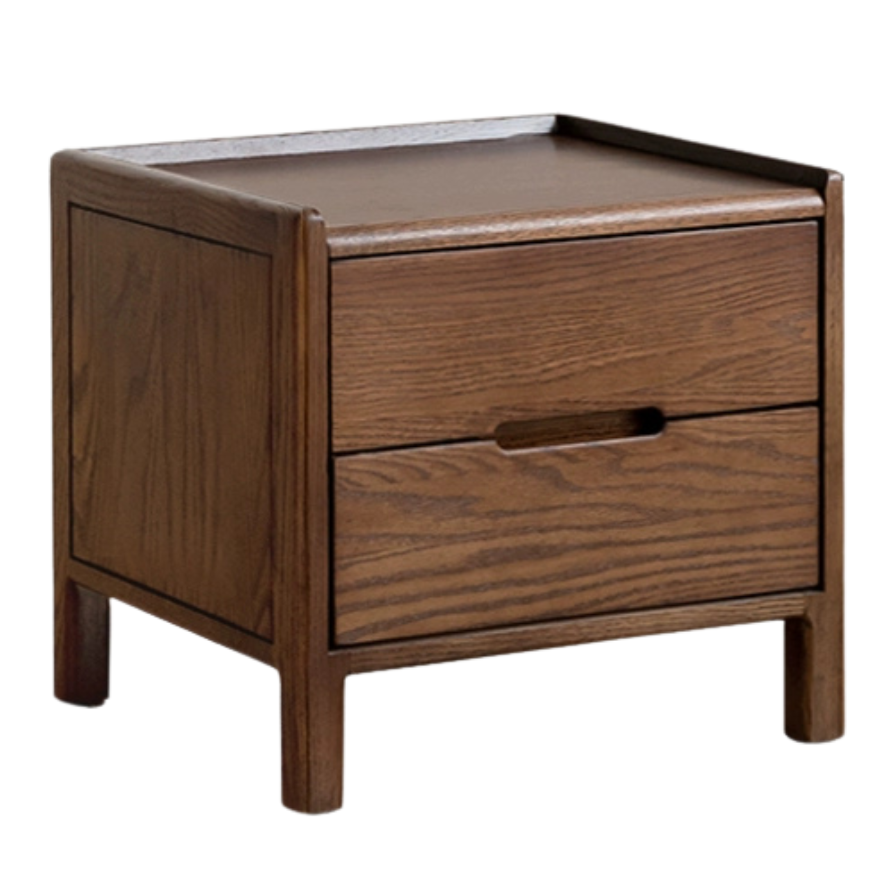 Oak Solid Wood, Solid Rubberwood Nordic Style Nightstand
