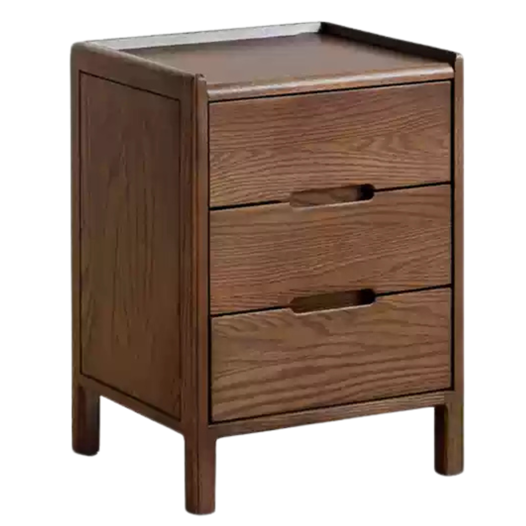 Oak Solid Wood, Solid Rubberwood Nordic Style Nightstand