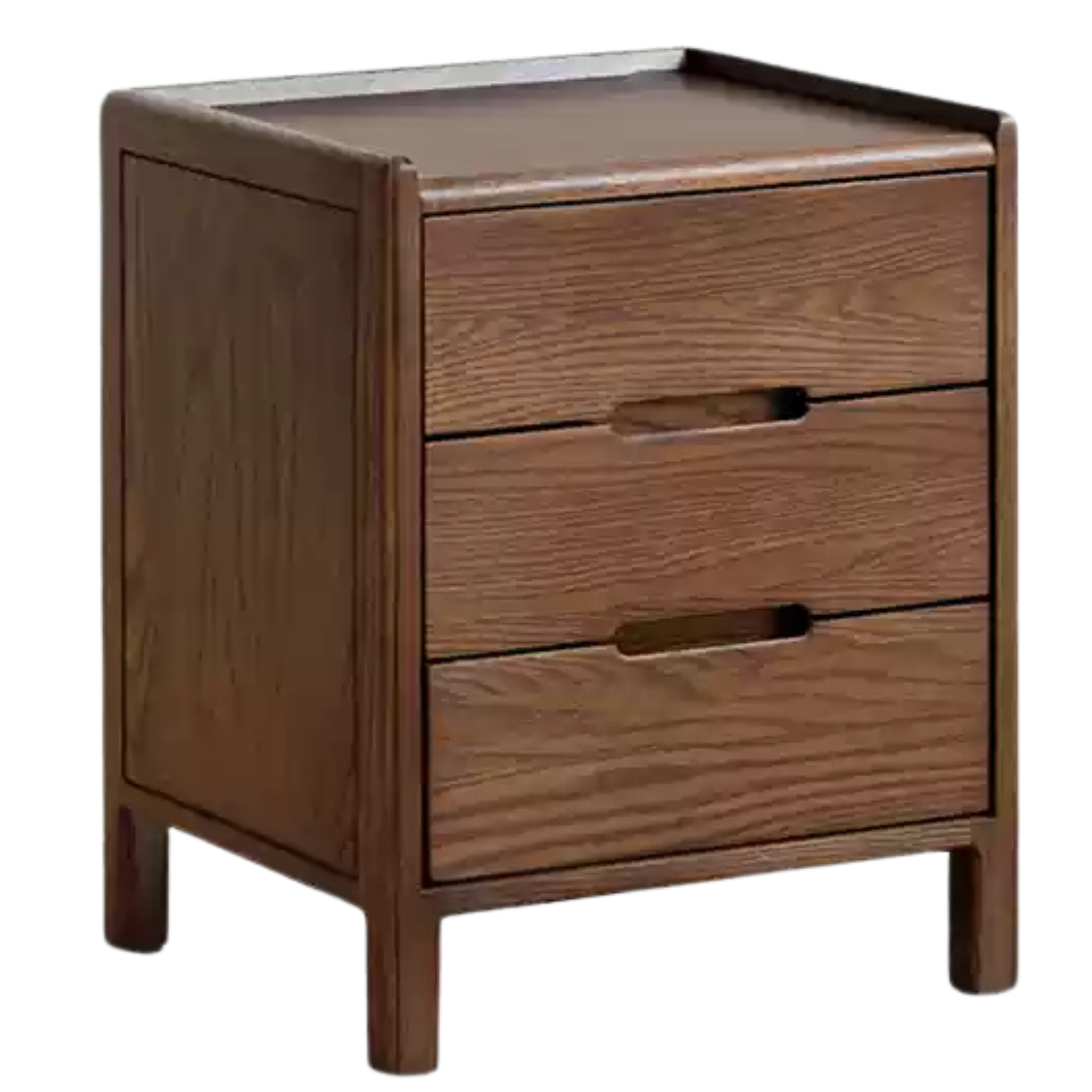 Oak Solid Wood, Solid Rubberwood Nordic Style Nightstand