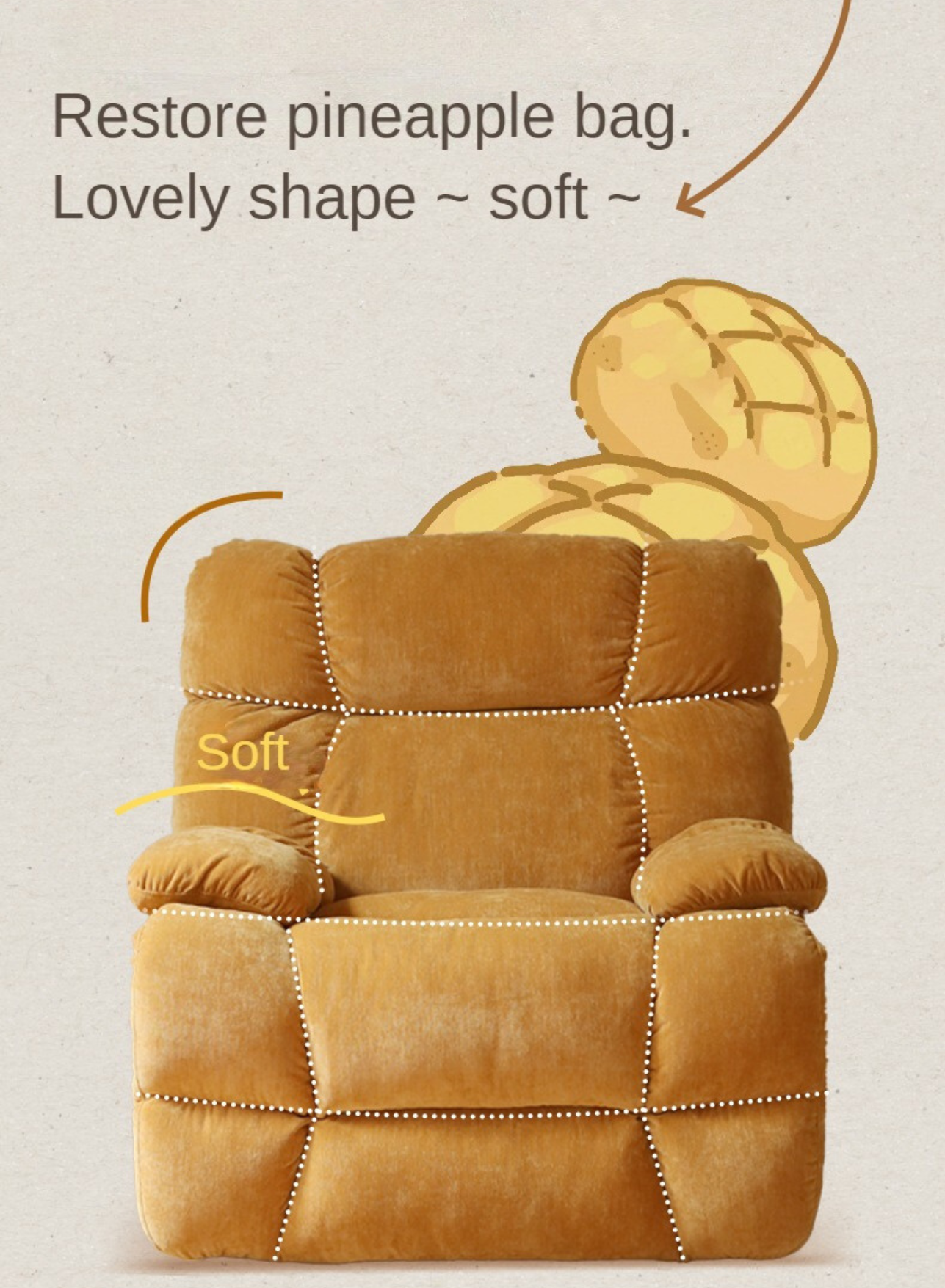 Fabric Lazy Chair Reclining Single