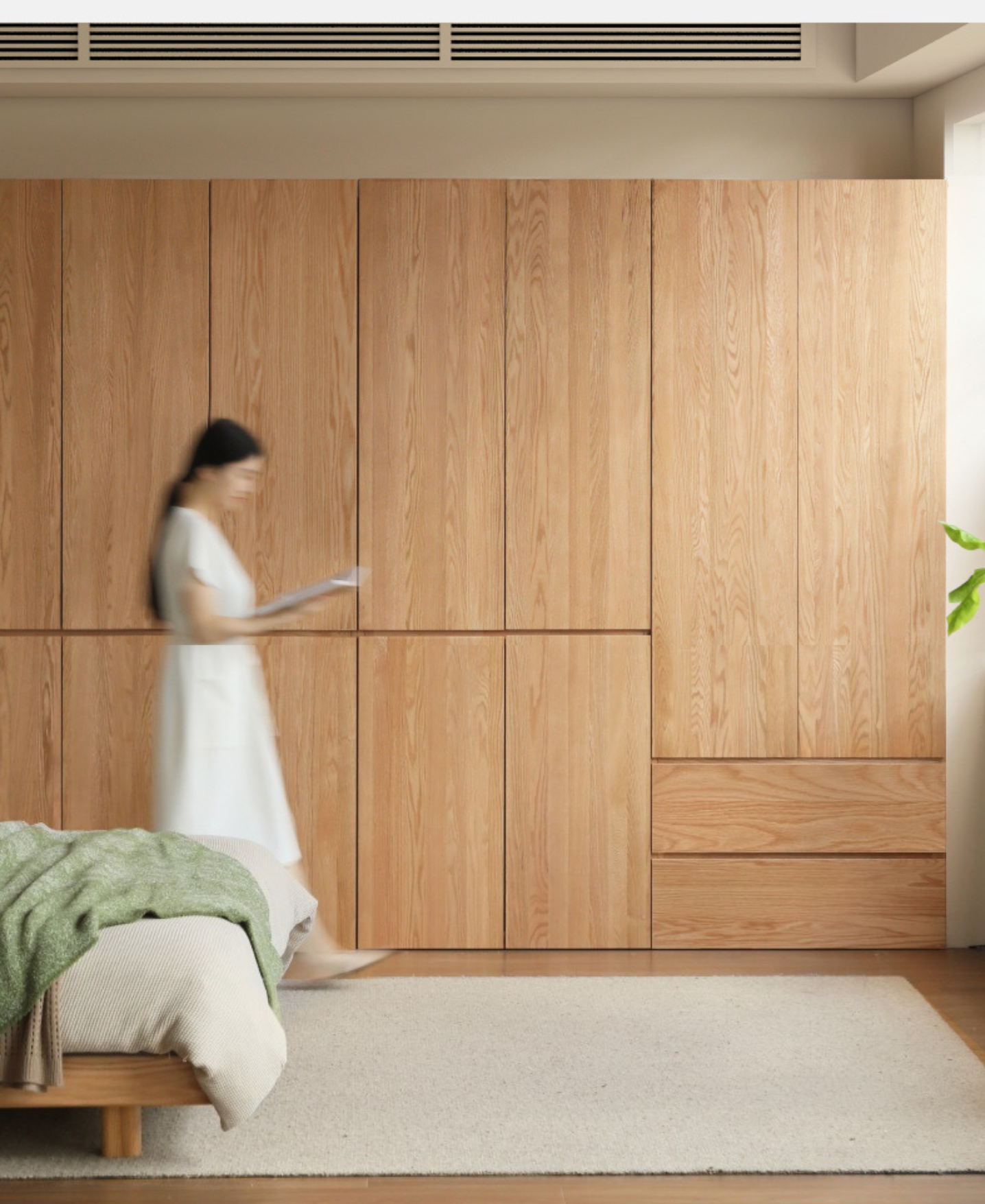 Oak, Ash Solid Wood Sectional Wardrobe.