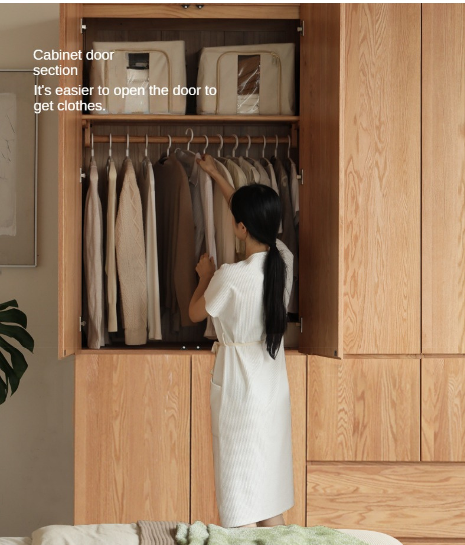 Oak, Ash Solid Wood Sectional Wardrobe.
