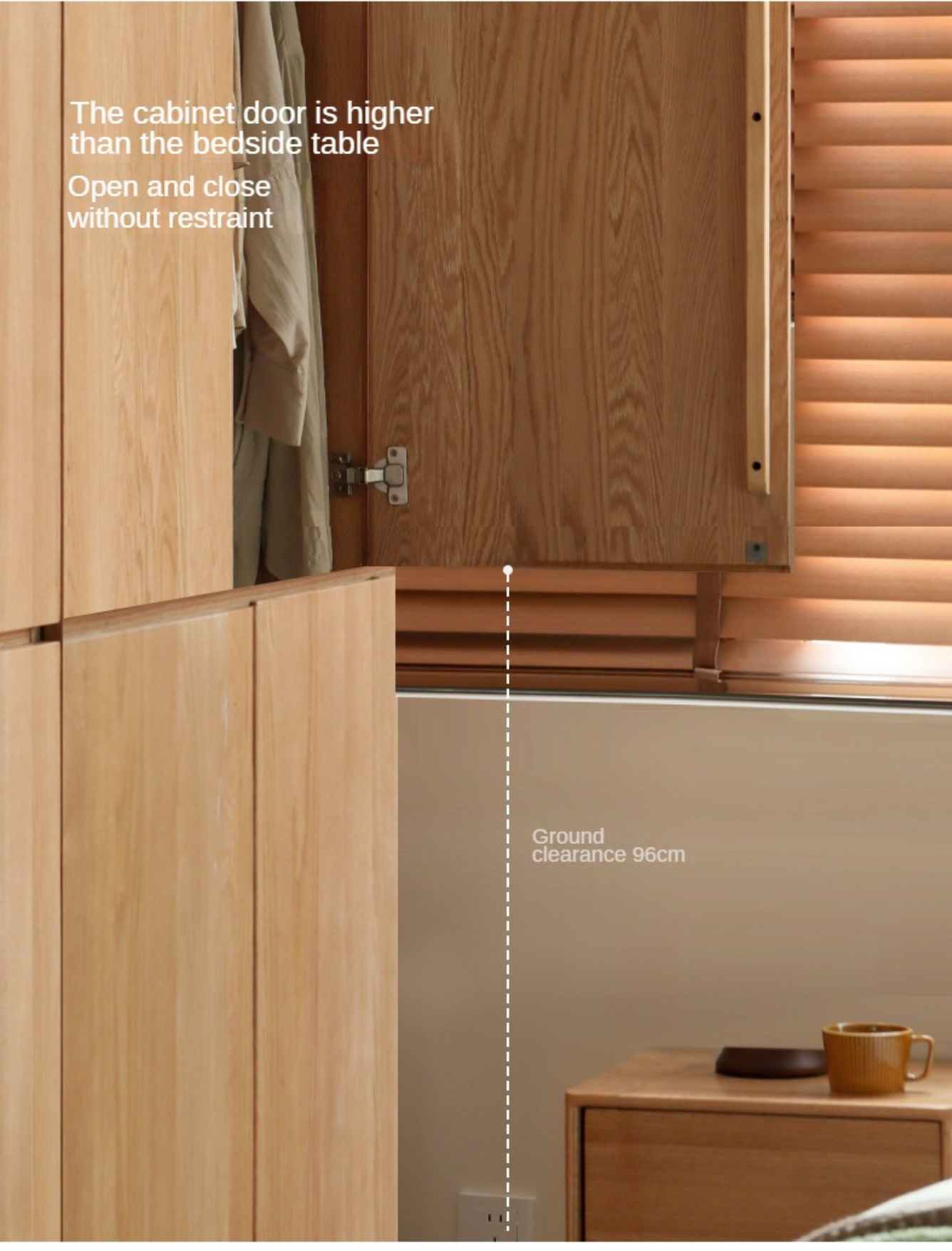 Oak, Ash Solid Wood Sectional Wardrobe.