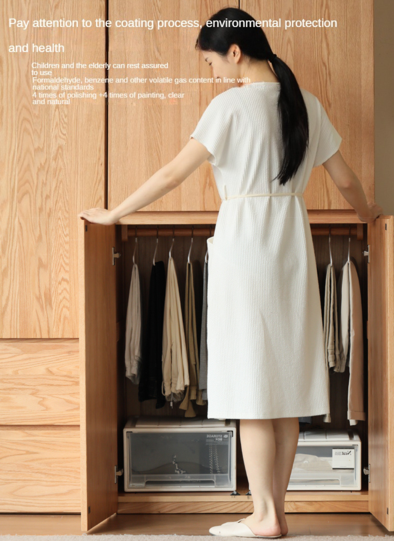 Oak, Ash Solid Wood Sectional Wardrobe.