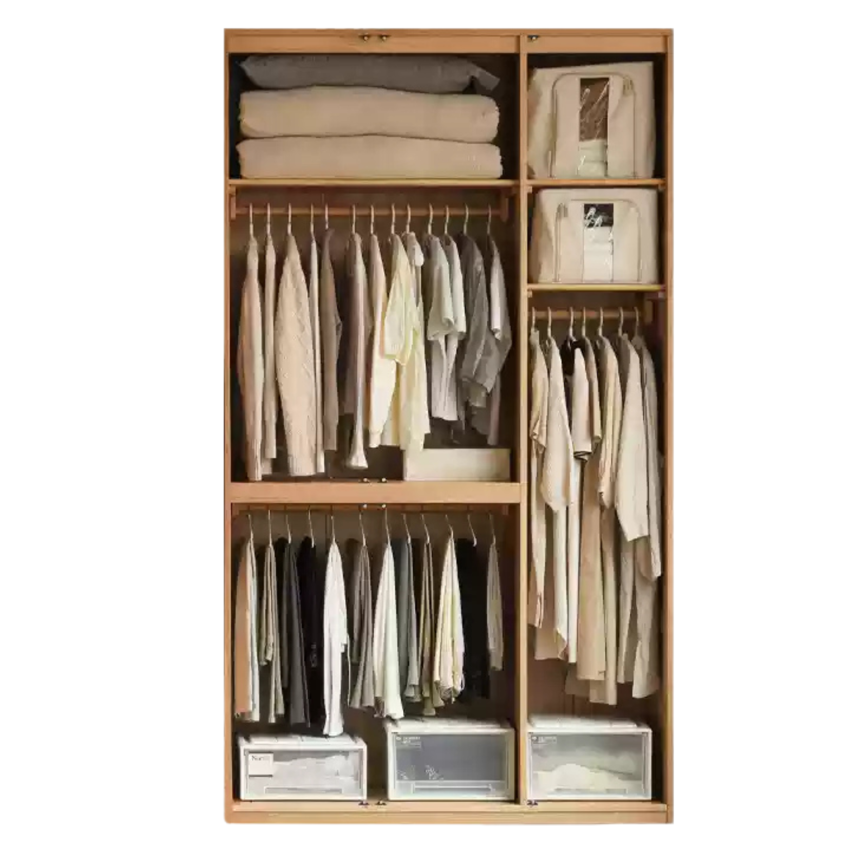 Oak, Ash Solid Wood Sectional Wardrobe.