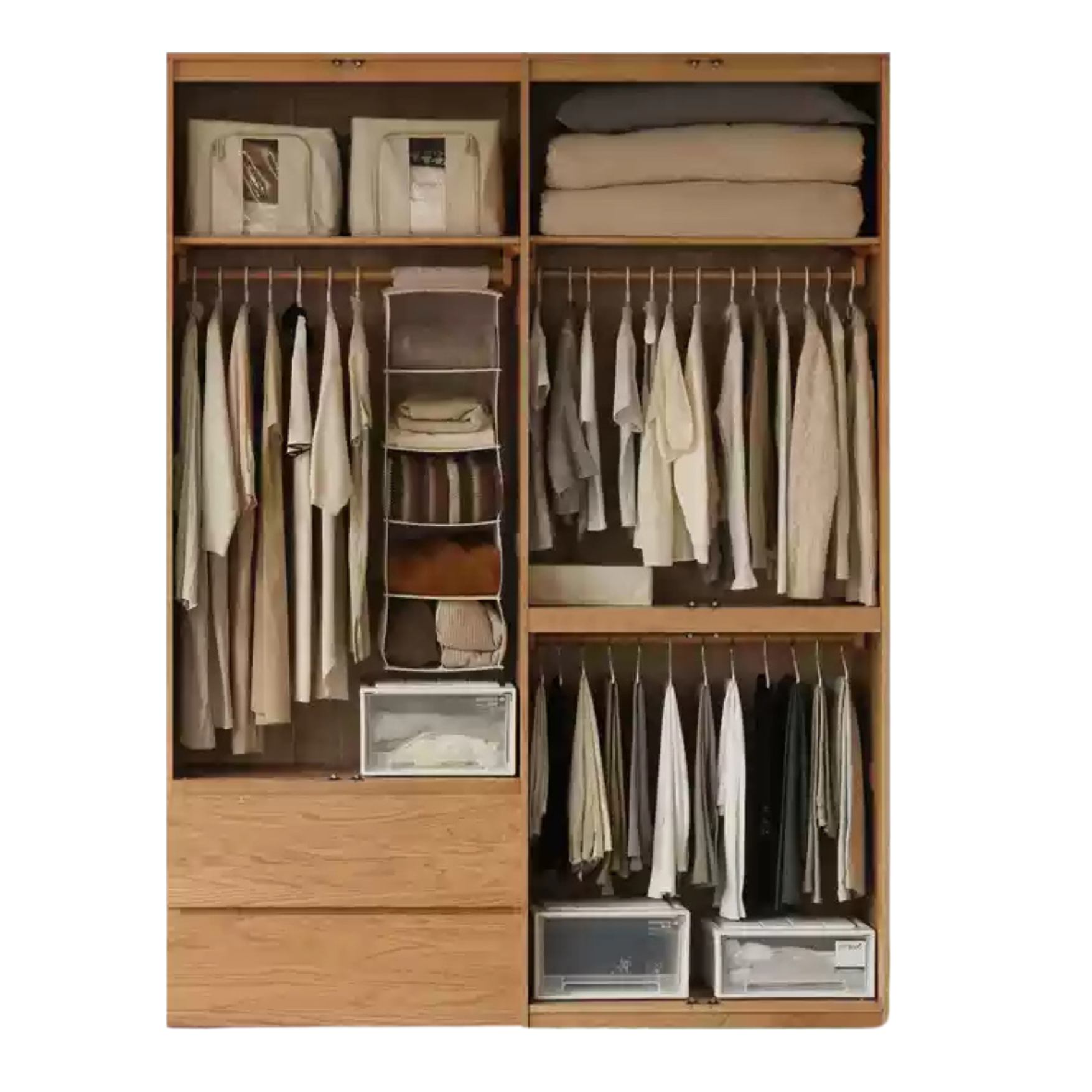 Oak, Ash Solid Wood Sectional Wardrobe.