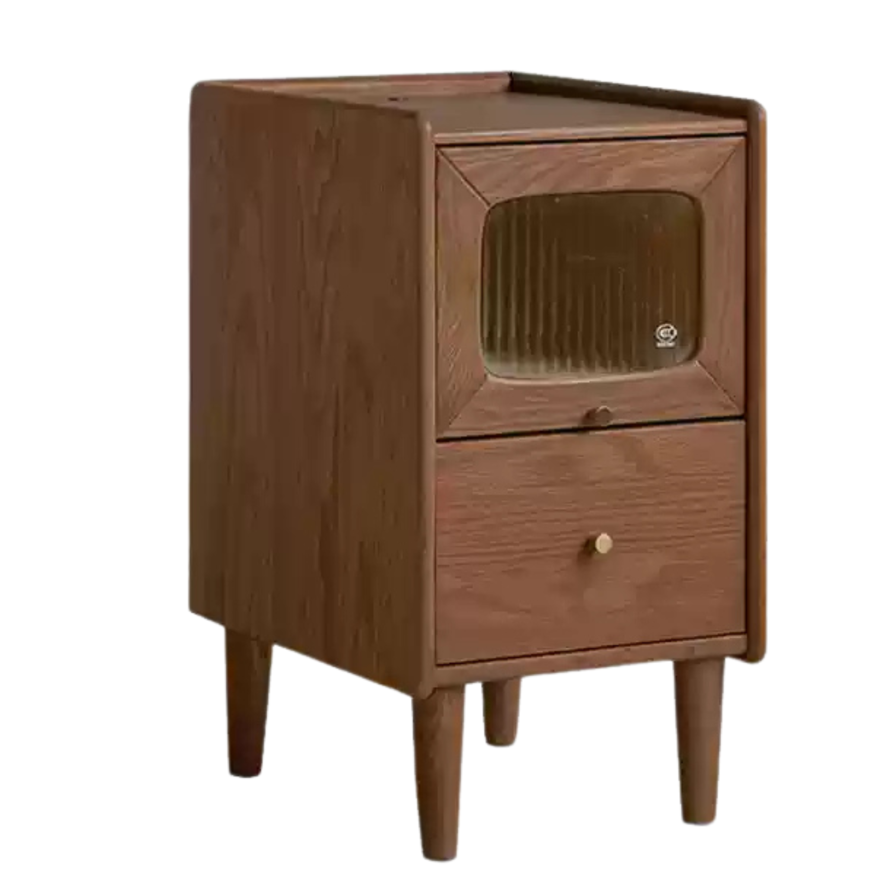 Oak, Beech Solid Wood Nightstand With Light