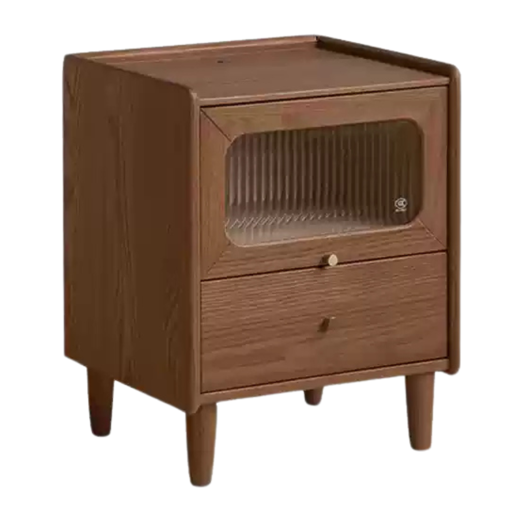 Oak, Beech Solid Wood Nightstand With Light