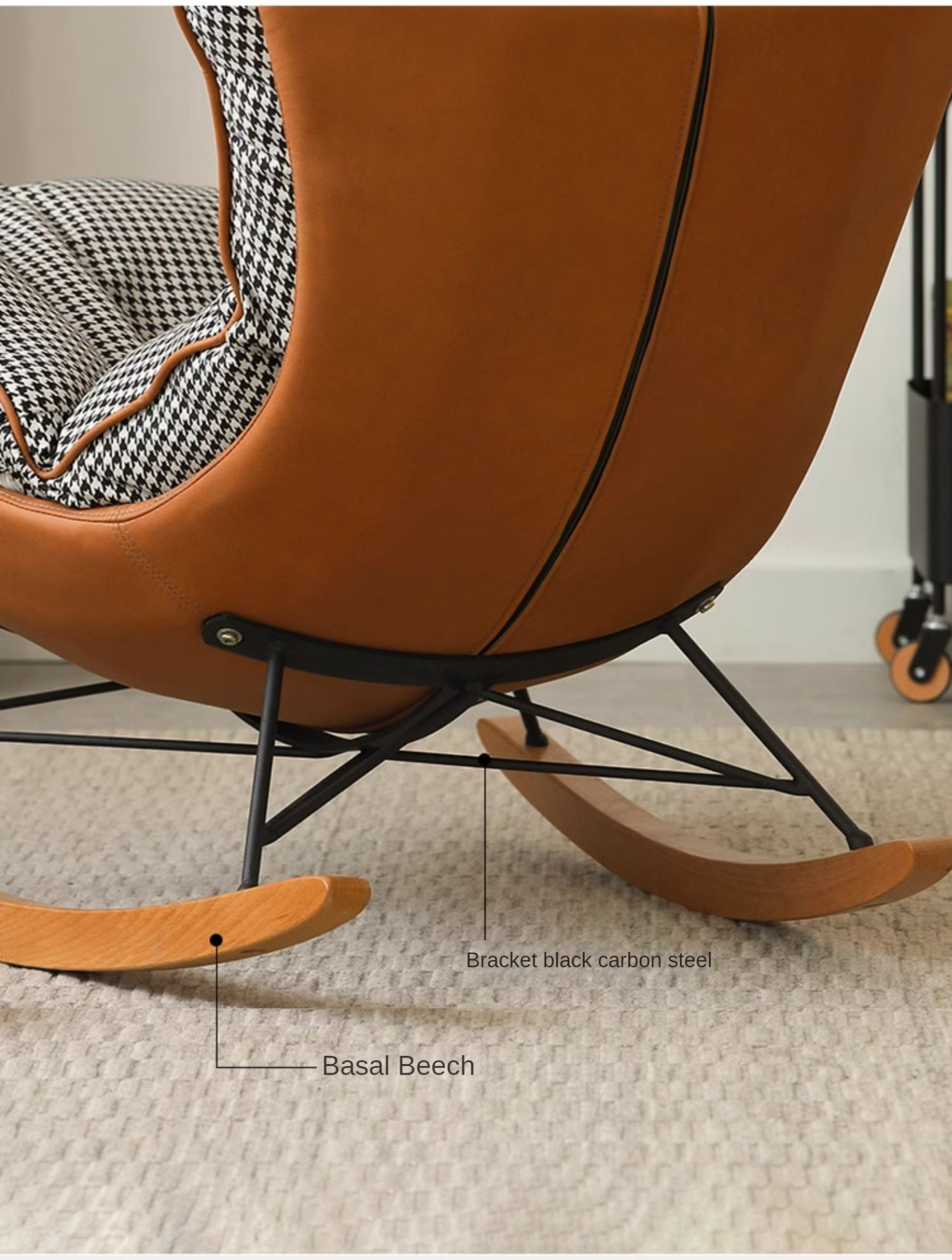 Beech Solid Wood Light Luxurious Lazy Rocking Leisure Down Fabric )