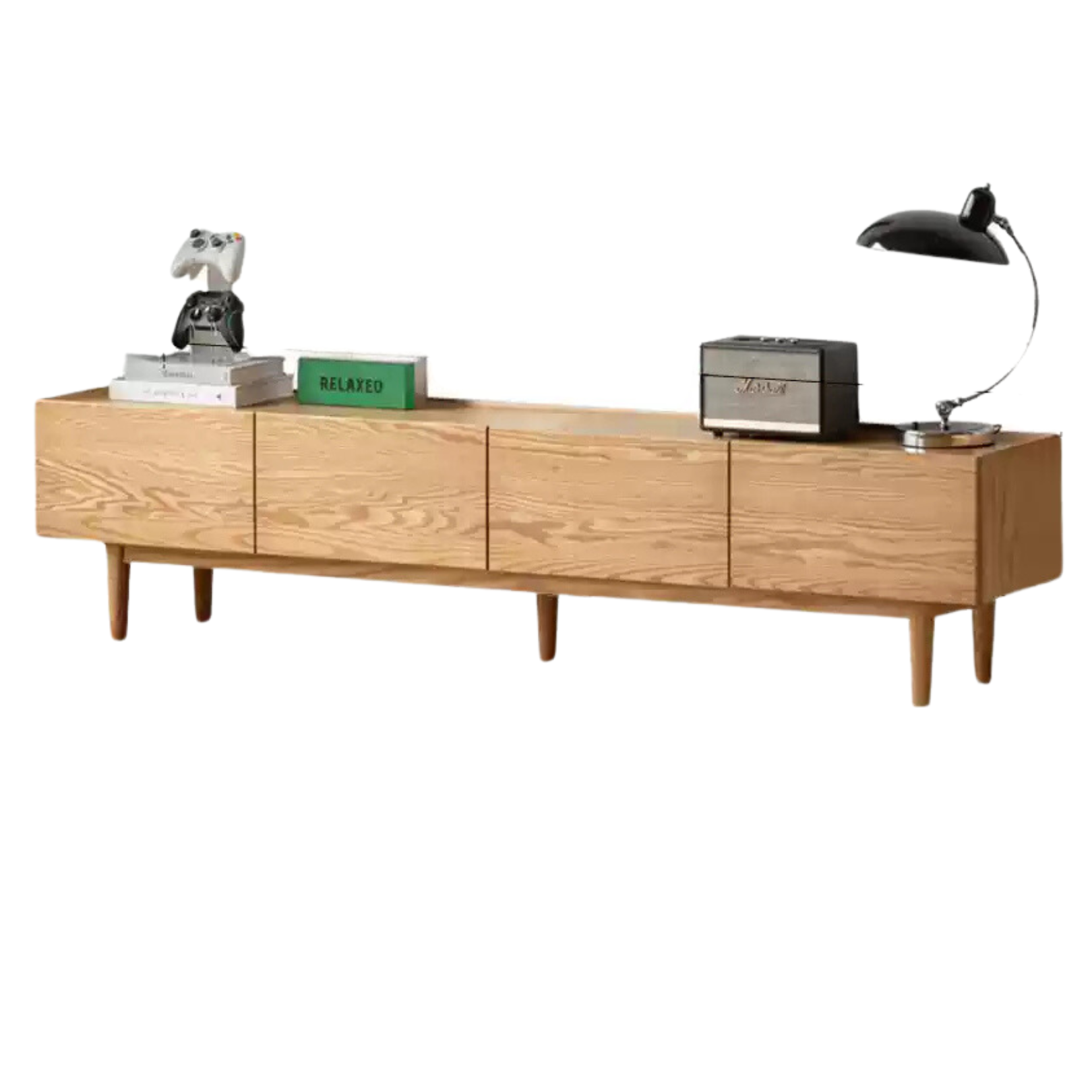 Oak Solid Wood Floor TV Cabinet.