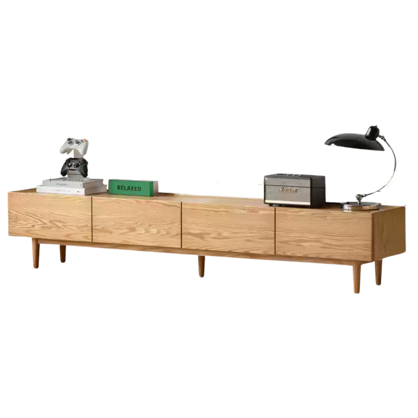 Oak Solid Wood Floor TV Cabinet.