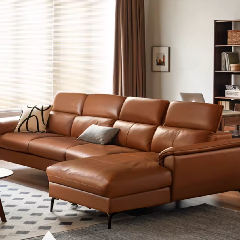 Genuine LeatherSofa, Light Luxury Top Layer Cowhide Italian Sofa.