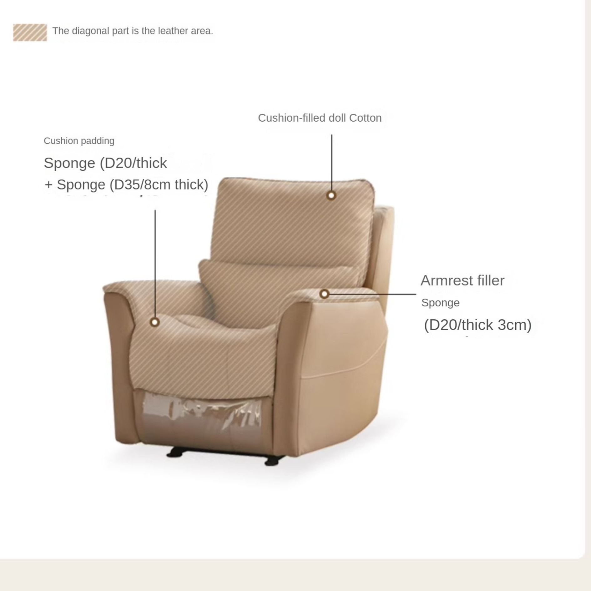 Leather Chair Electric Leisure Recliner.