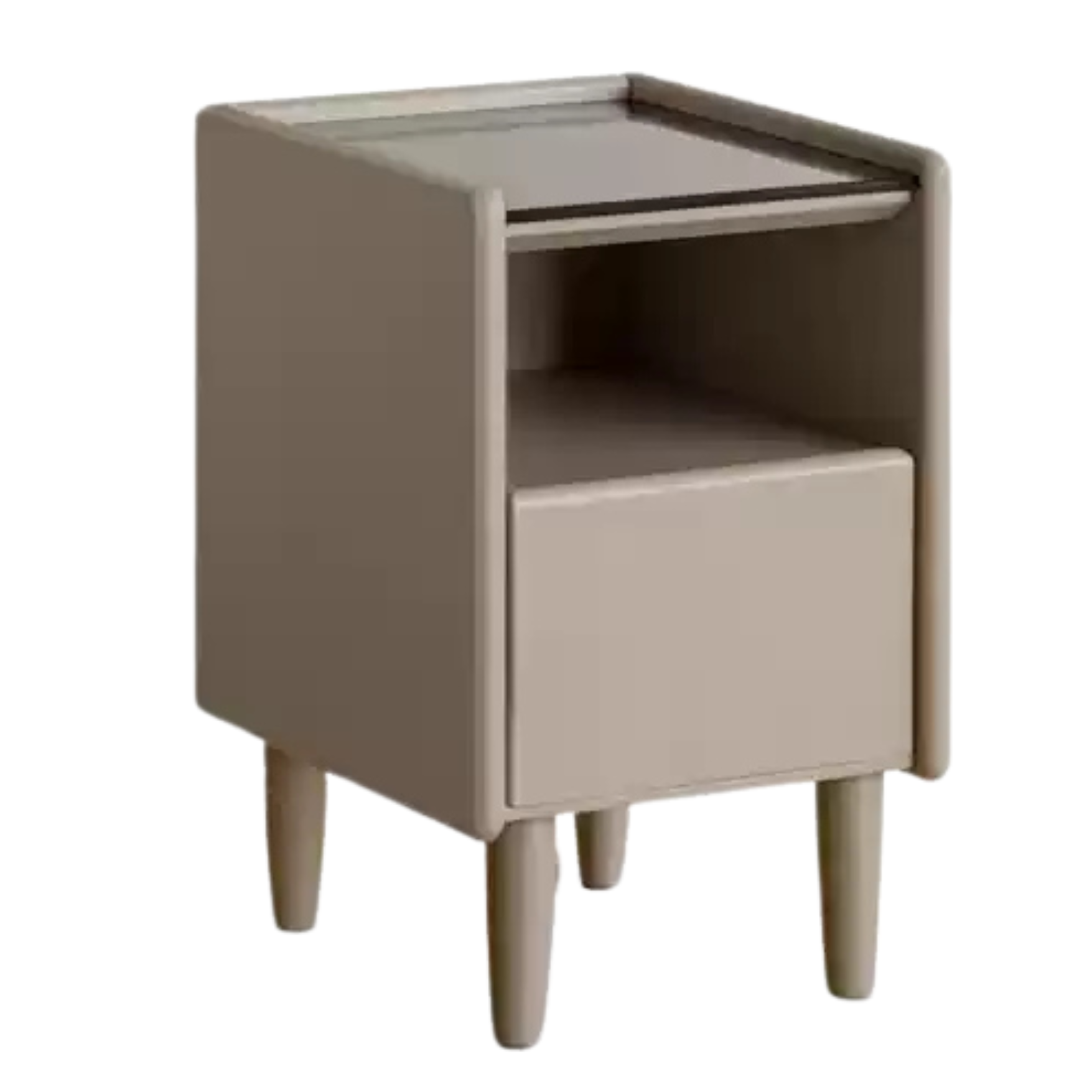 Tulipwood Solid Wood Glass Nightstand