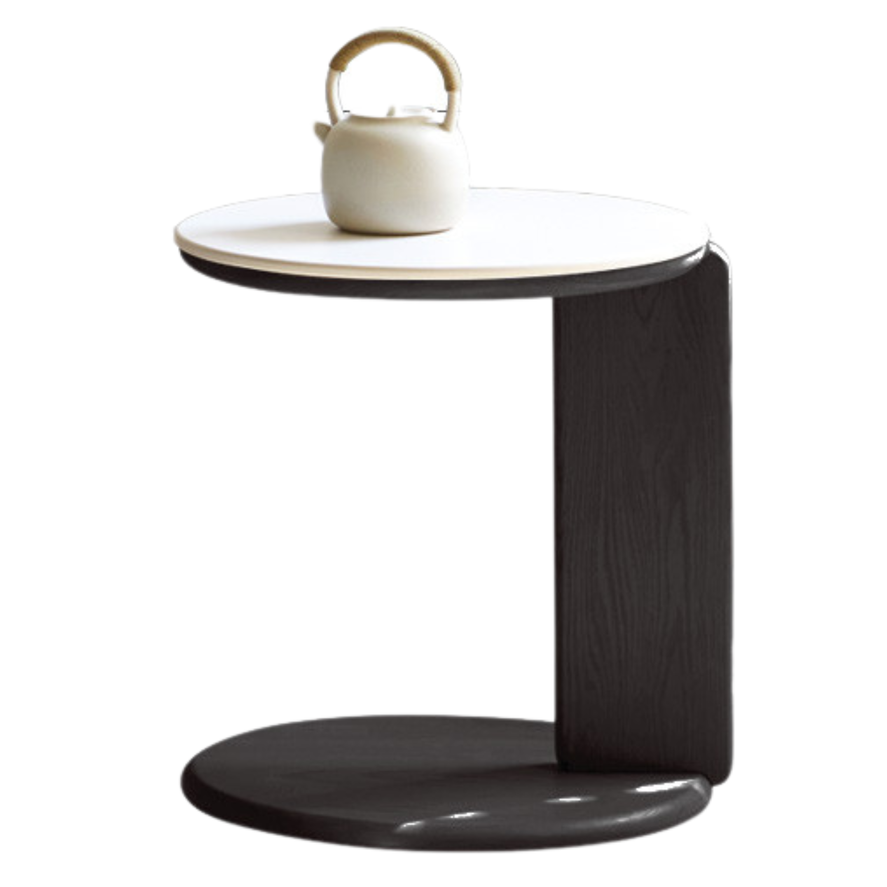Oak Solid Wood Slate Black Coffee Table