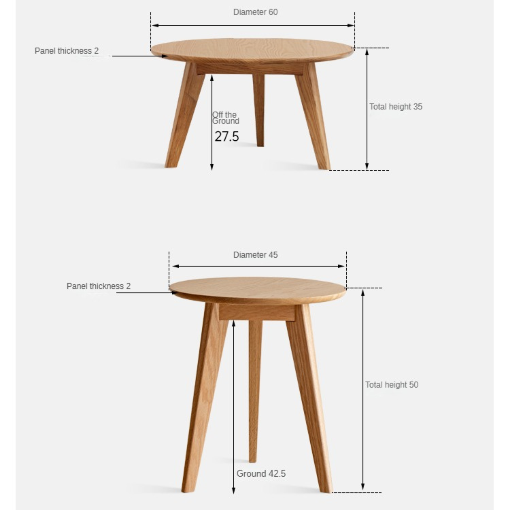 Oak, Solid Rubberwood Side Table