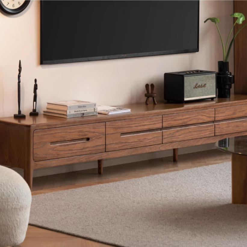 Oak Solid Wood Nordic TV Cabinet.