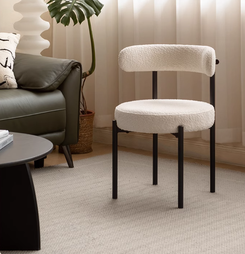 Fabric, Organic Leather Dressing Cream Style Makeup Stool