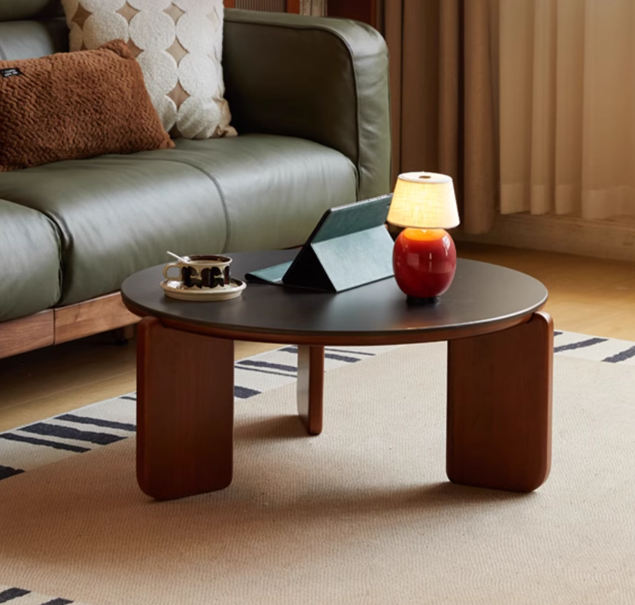 Poplar Solid Wood Rock Board Coffee Table