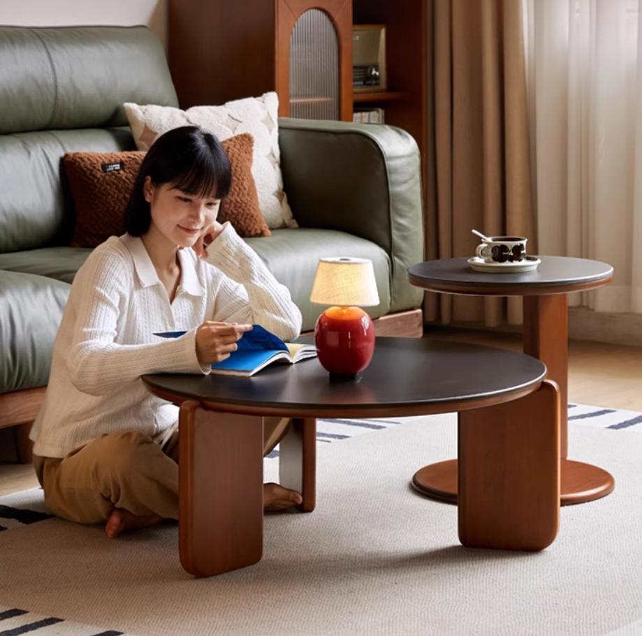 Poplar Solid Wood Rock Board Coffee Table