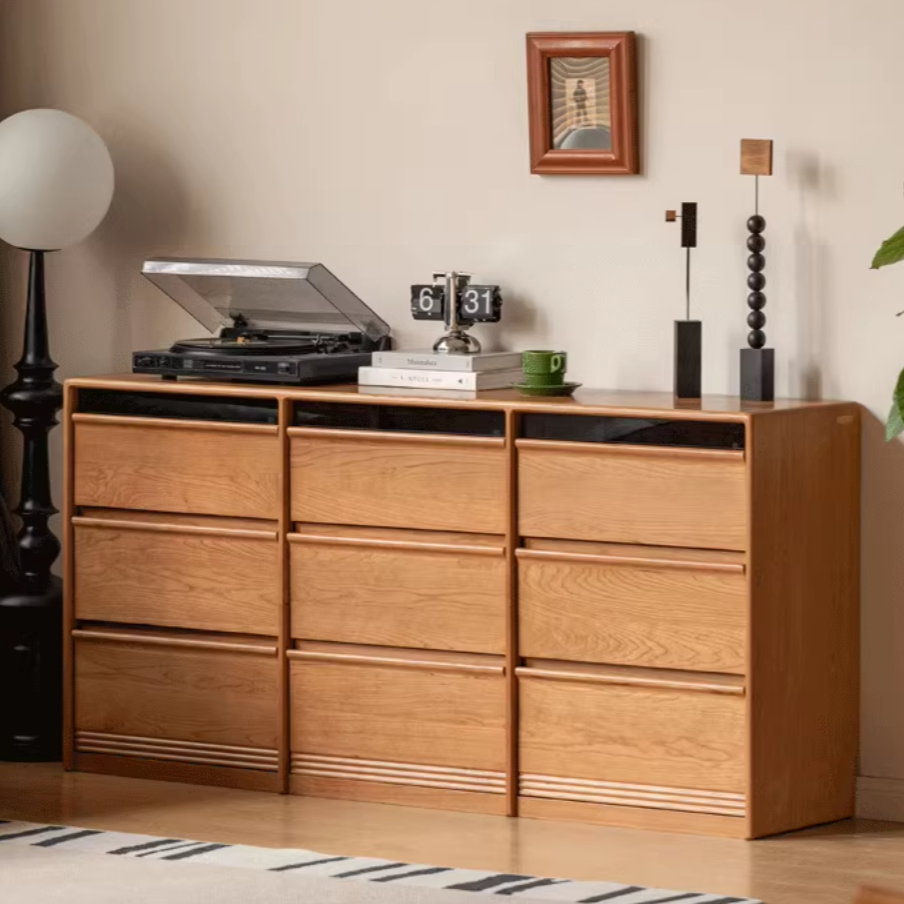 Cherry Solid Wood Nine Drawers Drawer Cabinet